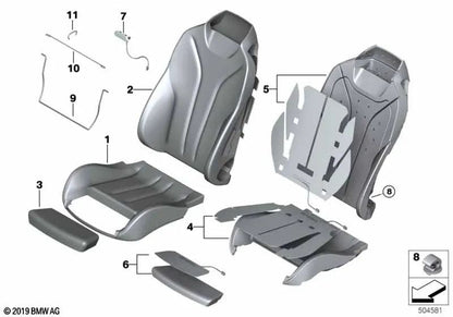 Right sport seat foam part for BMW F33, F83 (OEM 52107388776). Original BMW