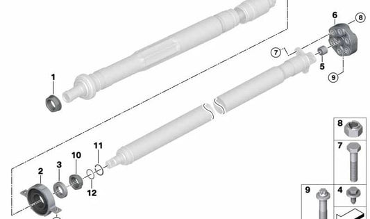 Tuerca de fijación OEM 26118605072 para BMW F40, F44, F45, F45N, F46, F46N, F48, F48N, F49, F49N, U06, U11, U12, F39, U10 y MINI F54, F54N, F60, F60N, U25. Original BMW y MINI.