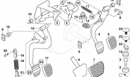 Bremspedal für BMW E83 (OEM 35203331164). Original BMW