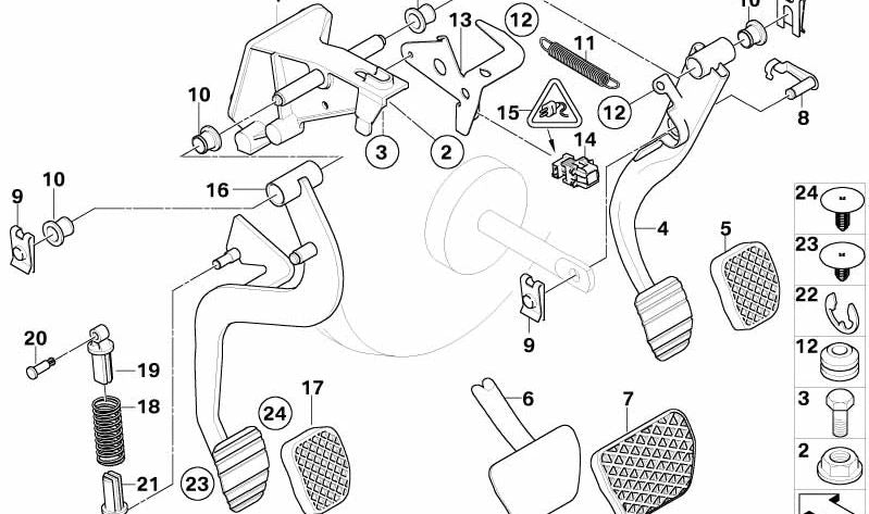Pedal de freno OEM 35203331335 para BMW E83. Original BMW.