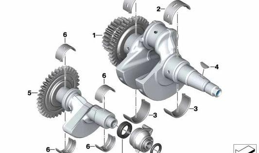 Cigüeñal OEM 11218562774 para motos BMW G 310 R, G 310 GS, G 310 RR. Original BMW Motorrad.