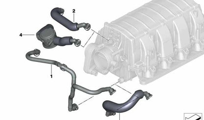 Tubo de ventilación para BMW Serie 5 E60, E61, Serie 6 E63, E64, Serie 7 E65, E66, X5 E53 (OEM 11617547186). Original BMW.