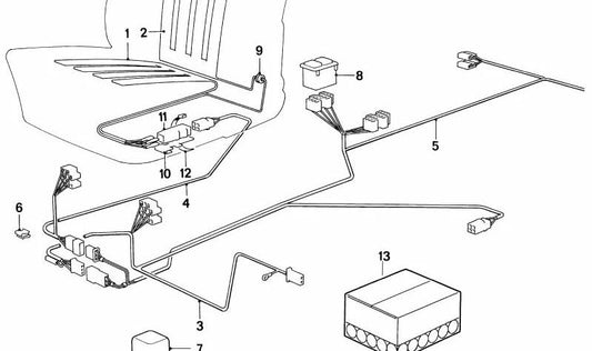 Côté conducteur de Kabelado pour BMW E28 (OEM 61121377181). BMW d'origine