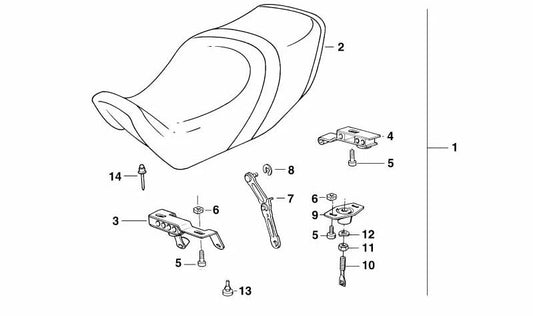 Chapa de sujeción OEM 07129934319 para BMW Motorrad {114,1502,1602,2000,2002 en variantes como ST, Touring, etc.}. Pieza original BMW Motorrad. Ideal para fijaciones específicas como tanque, asiento y carenado.