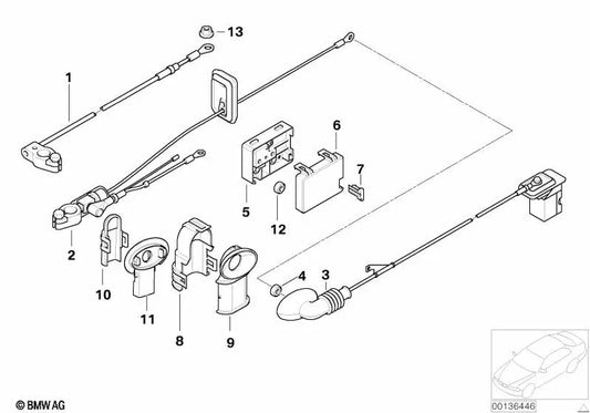Support point B+ Trunk for BMW X3 E83 (OEM 61136928944). Genuine BMW.