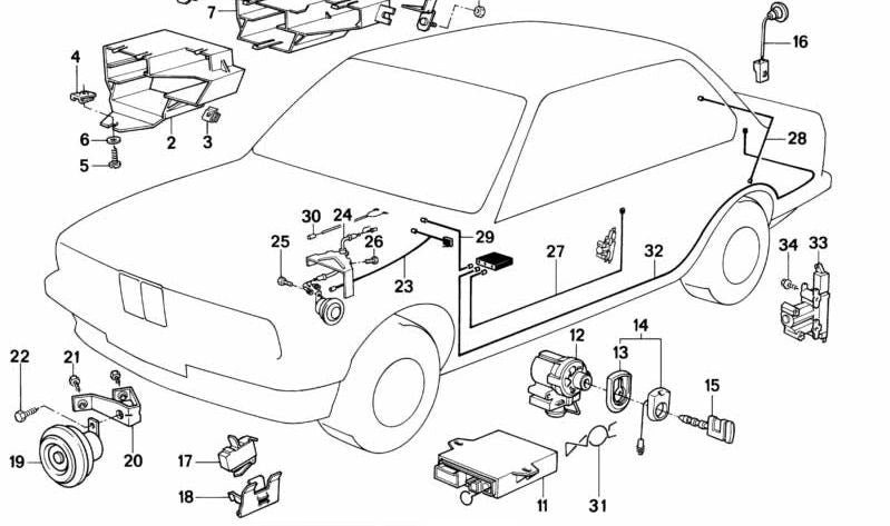 OEM support 65711369845 for BMW 5 Series E28, 518, 520i. Genuine BMW.
