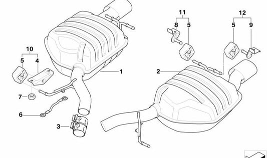 Rubber bearing with support plate for BMW E63, E63N, E64, E64N (OEM 18307526193). Original BMW