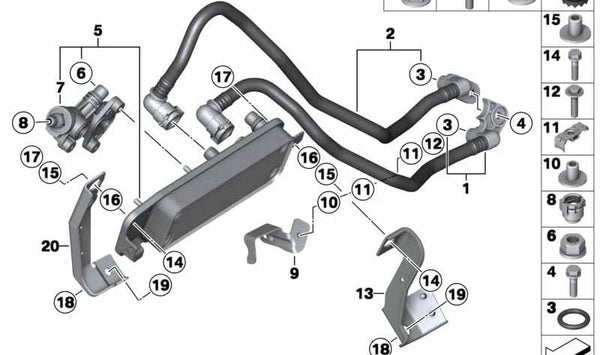 Tubo de retorno de aceite de la caja de cambios OEM 17227610716 para BMW F10, F01, F02. Original BMW.