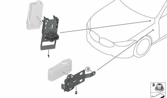 Soporte calefacción pedal OEM 61359363256 para BMW G11, G12, F91, F92, F93, G14, G15, G16. Original BMW.