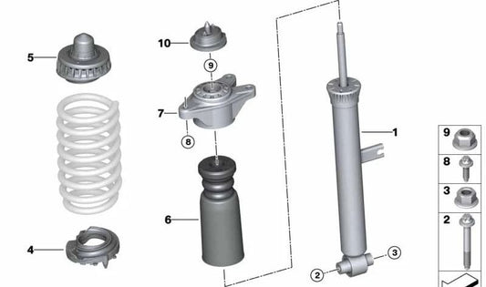 Rear shock absorber OEM 33526879330 for BMW 4 Series G26 (Gran Coupe). Original BMW.