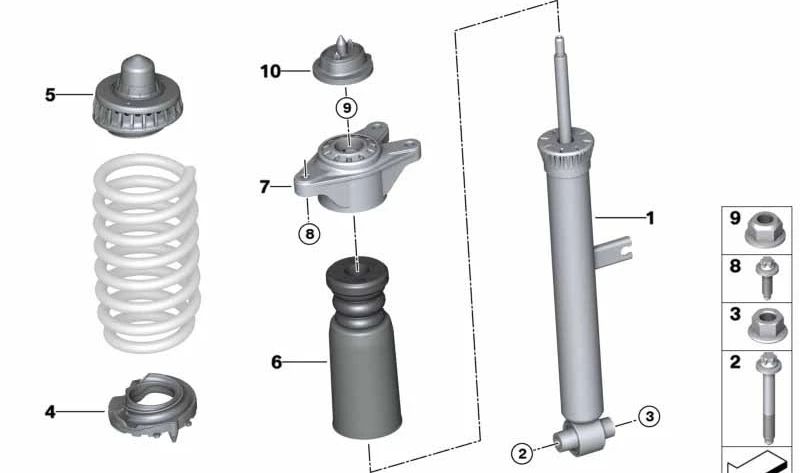 Rear shock absorber for BMW G26, G26N (OEM 33526879363). Original BMW