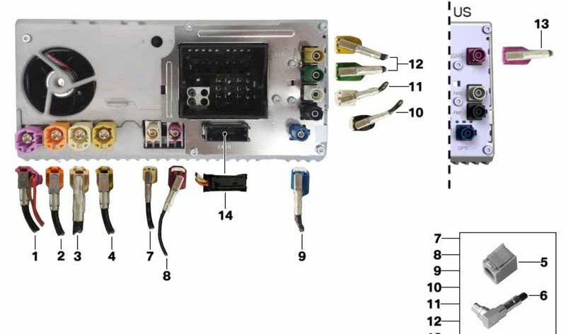 Cable Antena WLAN OEM 61118705638 para BMW i12 (i3), i15 (i8). Original BMW.