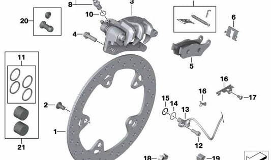 Tornillo trapezoidal OEM 46717726491 para motos BMW R 1200 GS, K 1200 S, R nineT... y más. Original BMW Motorrad.