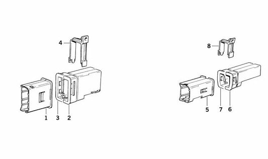 Guía izquierda cableado OEM 61131379201 para BMW Serie 7 E32. Pieza original BMW.