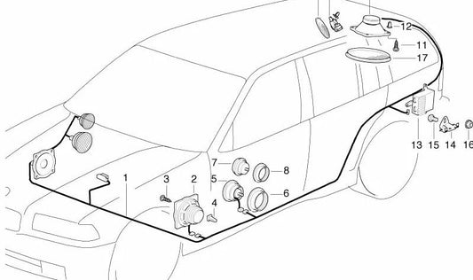 Amplifier Bracket for BMW 3 Series E36 (OEM 65128361350). Original BMW.