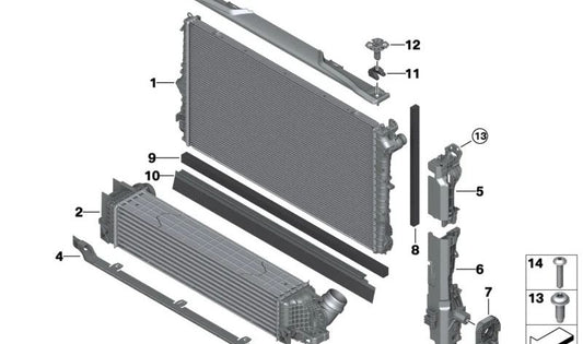Tampa superior esquerda para BMW Series 2 U06, X1 U11, X2 U10, Mini U25 (OEM 17119846974). BMW original