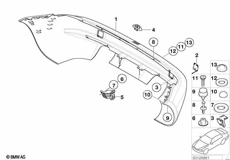 Cubierta imprimada para BMW E46, F30, F80 (OEM 51128398771). Original BMW