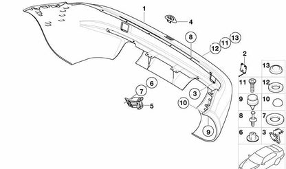 Soporte izquierdo OEM 51128397521 para BMW E36, Z3. Original BMW.
