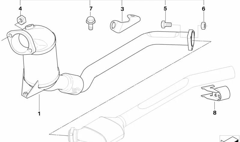 Filtro de partículas diésel (DPF) OEM 18100413058 para BMW E46. Compatible con todos los modelos E46 diésel. Original BMW.