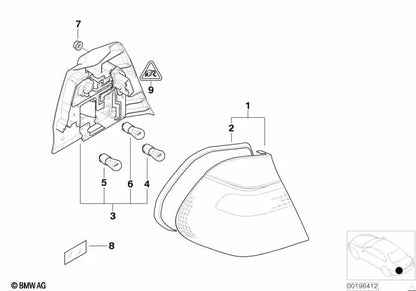 Portador de lámpara derecho para BMW Serie 3 E46 (OEM 63218368762). Original BMW