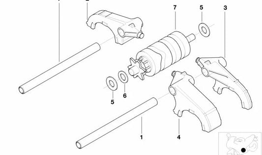 Rail of Command OEM 23217675181 per motociclette BMW R1150GS, R1150GS Adventure, K1200GT, K1200RS, R1100S ... e altro. BMW MOTORAD originale.