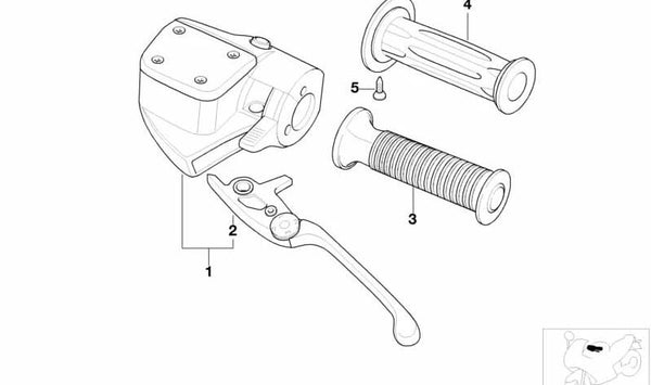 Puño izquierdo estriado OEM 61317694813 para BMW Motorrad K 1200 GT, K 100 RS, K 1100 RS/LT, K 75, R 1100 GS/RS/RT/R, R 850 GS. Original BMW Motorrad.