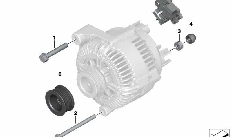 Regulador de alternador OEM 12317561924 para BMW E81, E82, E87, E88, E90, E91, E92, E93, E60, E61, E63, E64, E84, E83. Original BMW.
