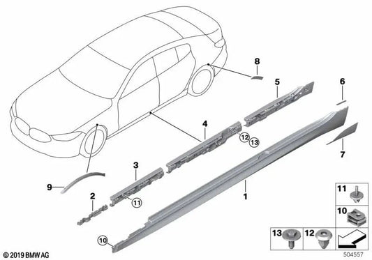 Left protective film for BMW G16 (OEM 51127493653). Original BMW.