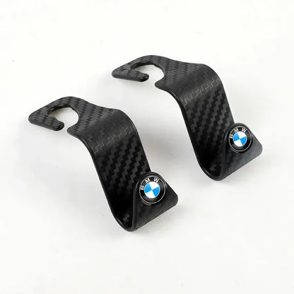 Ganchos portáteis para suporte ao assento da BMW - disponível em preto e carbono