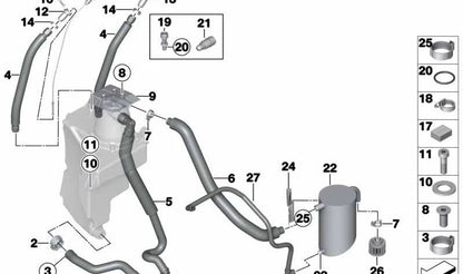 OEM -Schlauchklemme 11617838291 für BMW E90, E92, E93. Original BMW.