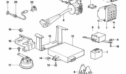 Interruptor luces intermitentes-cortas-largas OEM 61311375190 para BMW E30, E24. Mando original para conmutar intermitentes, luces de cruce y largas. Repuesto original BMW.