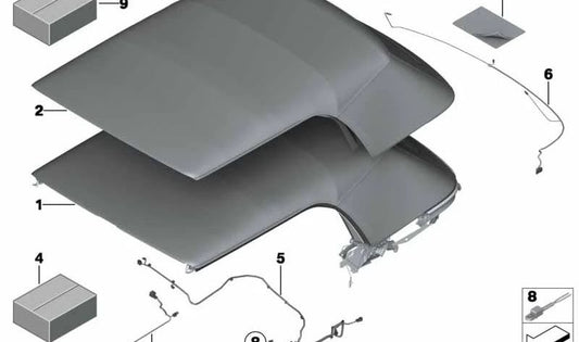 Soporte de sujeción de cableado (cableado techo eléctrico) OEM 54347589545 para MINI R57 Cooper {todos los modelos compatibles: MR31, MR32, MR41, MR42, ZN31, ZN32, ZN41, ZN42, DXF41, DXF42}. Original MINI.