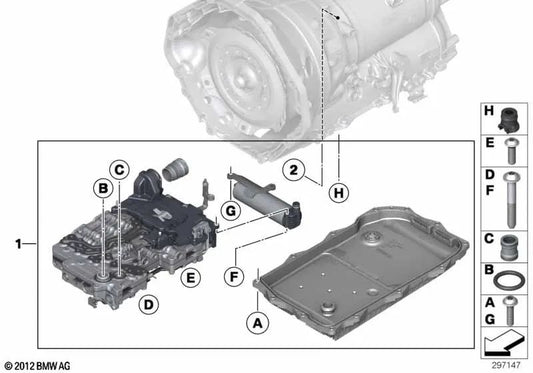 Repaired Mechatronik for BMW F20, F21, F22, F23, F06, F12, F13, F01N, F02N (OEM 24345A13185). Genuine BMW.