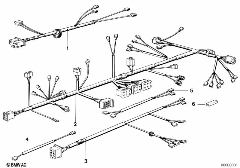 Cablaggio pilota posteriore per BMW E46, F30, F80 (OEM 61121244564). BMW originale