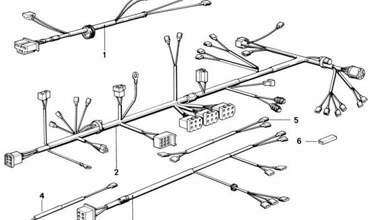 Cableado trasero OEM 61121244831 para BMW E21. Arnés de cables de piloto trasero. Original BMW.
