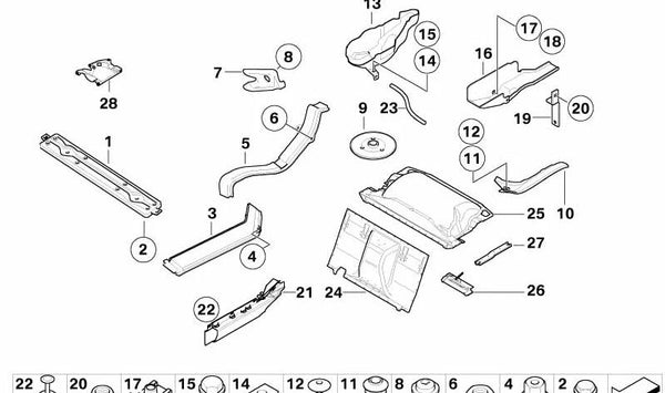 Tubo de ventilación trasera OEM 51717115696 para BMW E65, E66. Original BMW.