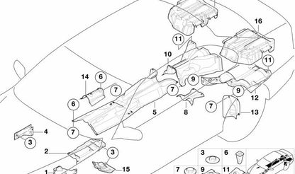 Aislamiento Térmico del Depósito para BMW Serie 5 E39 (OEM 51488159962). Original BMW