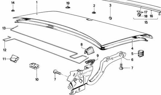 Hinge droite pour la série BMW 7 E23 (OEM 41621858904). BMW d'origine.