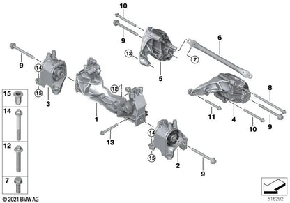 Parafuso hexagonal para BMW 1 F20 Series, F21, Série 3 F30, F31, F35, I01, X5 F15, X6 F16 (OEM 07119909362). BMW original