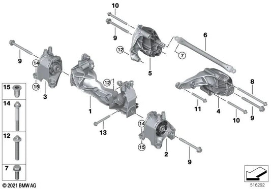 Supporto giusto per BMW (OEM 22119485624). BMW originale