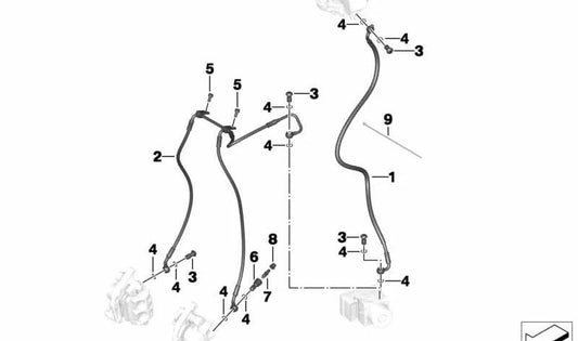 Tubería de freno delantera OEM 34327725185 para BMW Motorrad C 600 Sport, C 650 GT. Original BMW Motorrad.