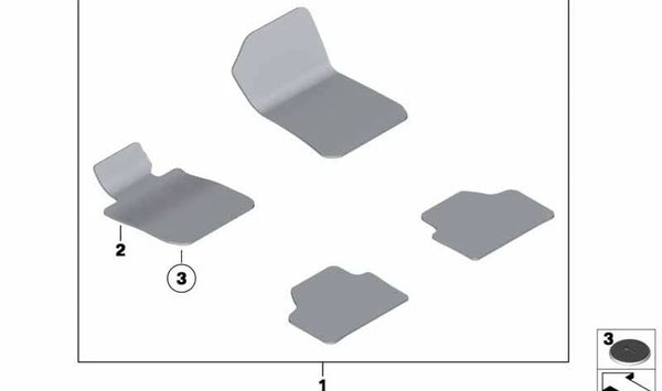Alfombrilla de terciopelo para conductor OEM 51472997523 para BMW E84 (X1). Original BMW.