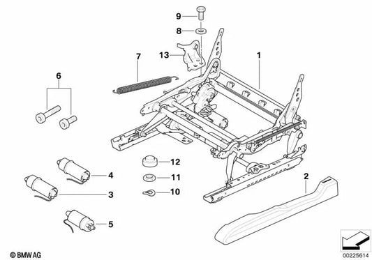 Left electric seat mechanism for BMW E53 (OEM 52107111883). Original BMW.