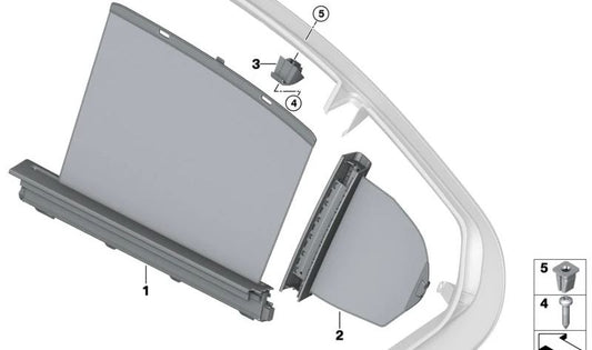 Right Triangular Window Parasol Curtain OEM 51355A16642 for BMW G60, G90. Original BMW.