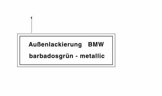 Placa identificativa color azul Royal OEM 51142121747 para BMW E30, E36, E28, E34, E24, E32. Original BMW.