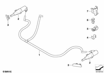 Connecting hose for BMW 3 Series E92N, E93N (OEM 61677269651). Original BMW
