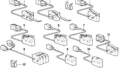 Microrruptor cierre puerta OEM 61311392193 para BMW Serie 8 E31 (840i, 840Ci) modelos 1993–1999. Original BMW.