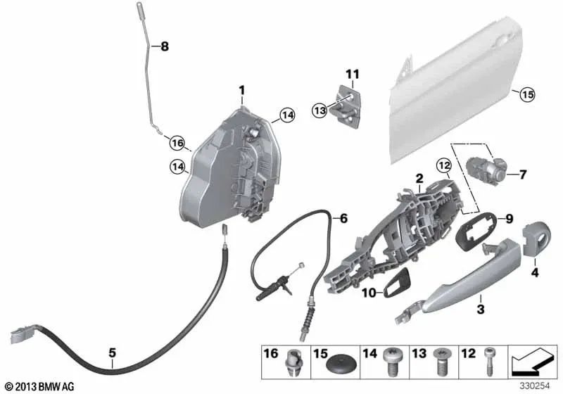 Rechte Antriebsstange für BMW F32, F32N, F33, F33N, F82, F82N, F83, F83N (OEM 51217281602). Original BMW.