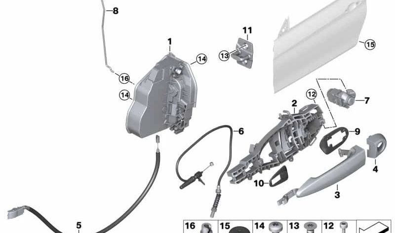Front Bowden Cable for BMW F32, F33, F82, F83 (OEM 51217281604). Genuine BMW.