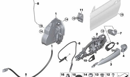 Front Bowden Cable for BMW F32, F33, F82, F83 (OEM 51217281604). Genuine BMW.